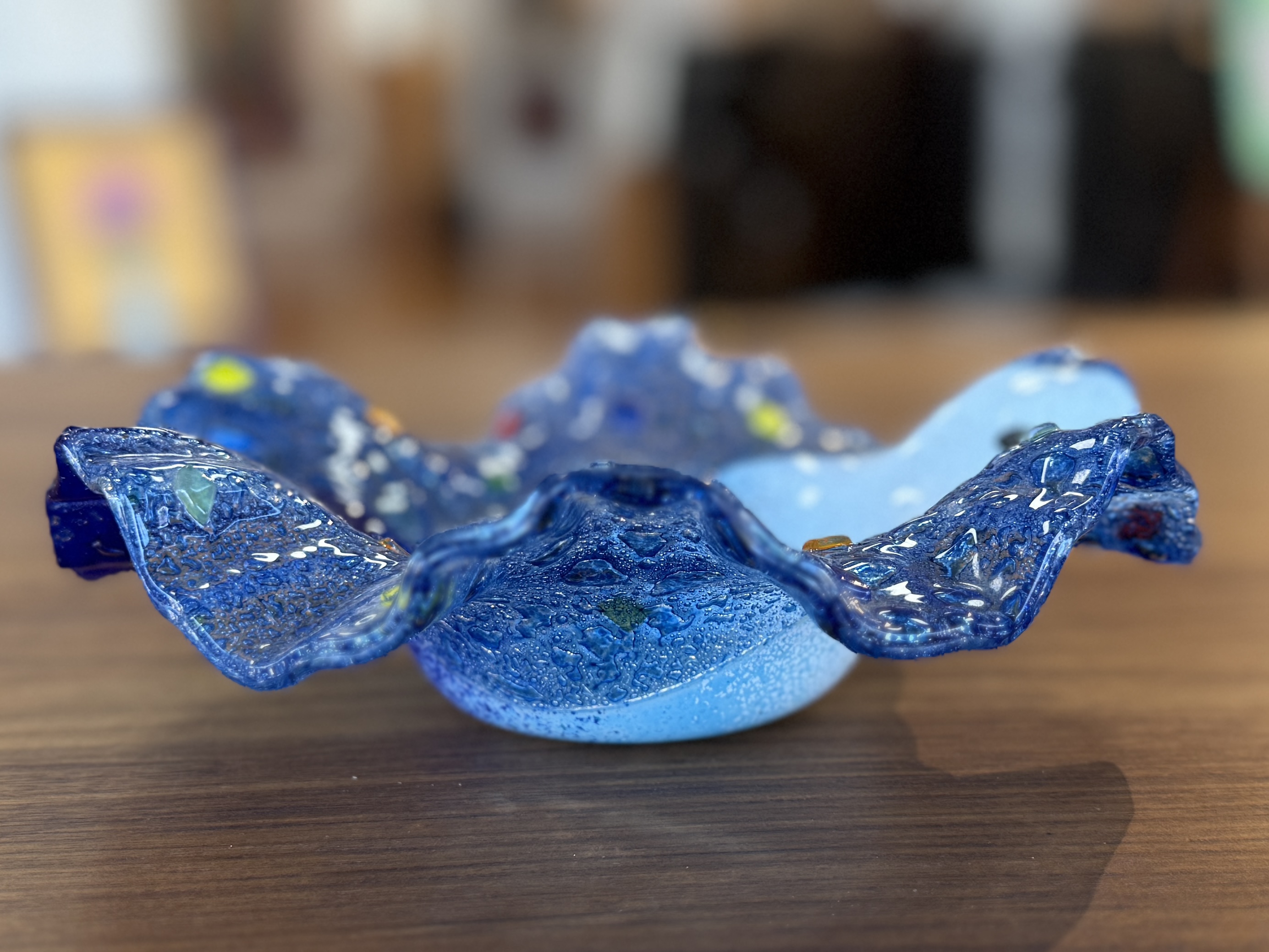 FISH THEMED FUSED ART GLASS BOWL #1