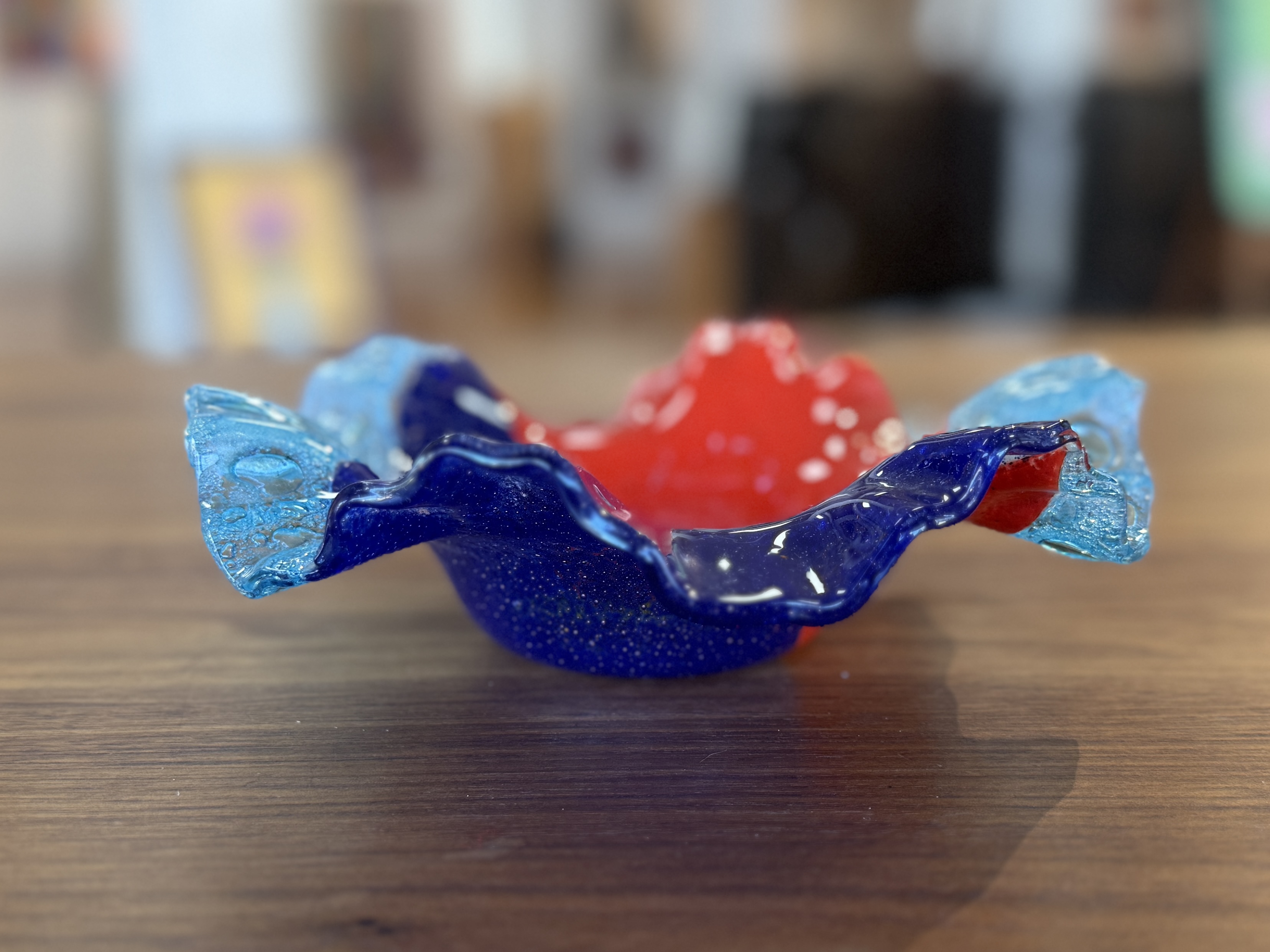 FISH THEMED FUSED ART GLASS BOWL #2