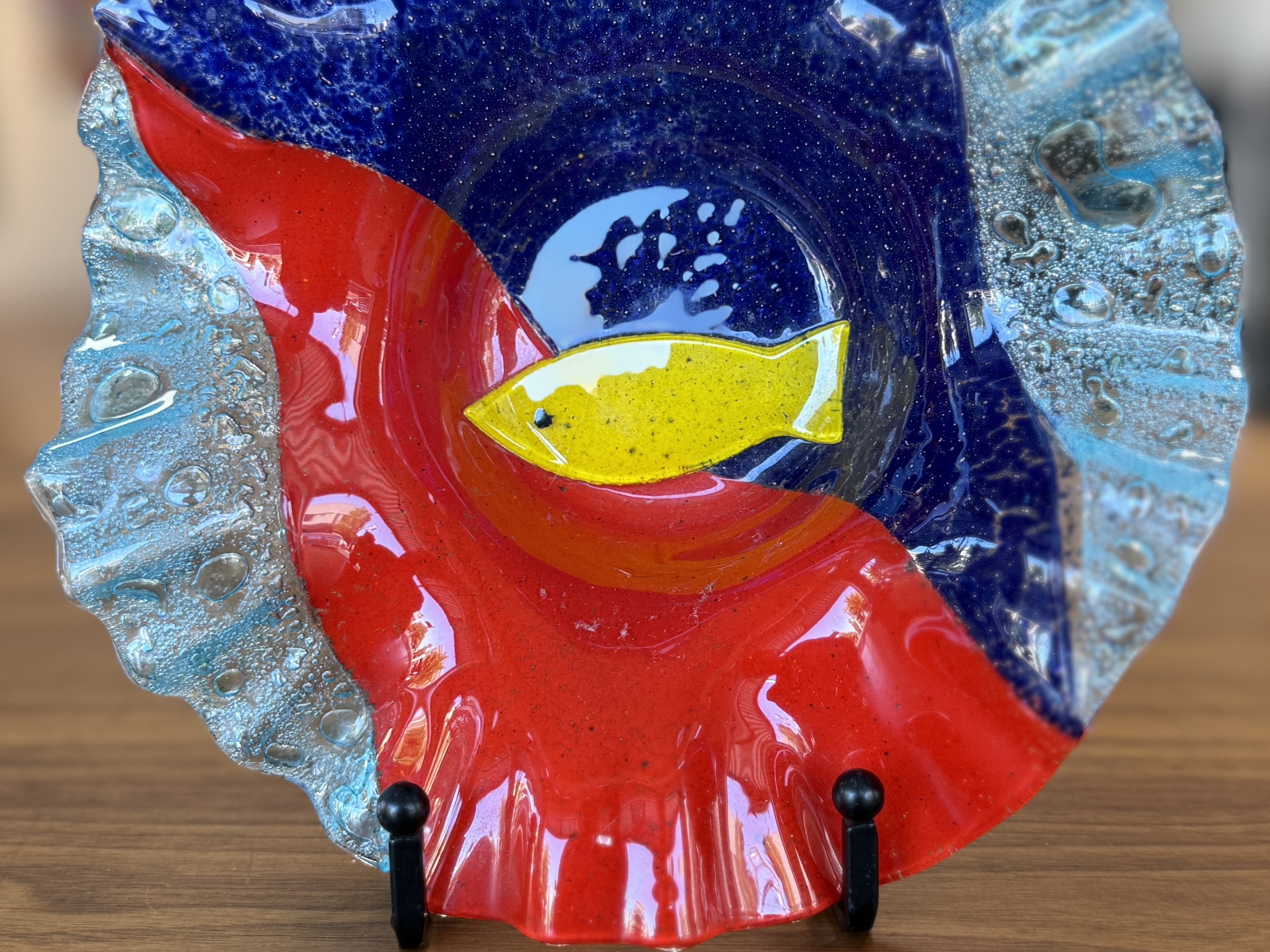 FISH THEMED FUSED ART GLASS BOWL #2