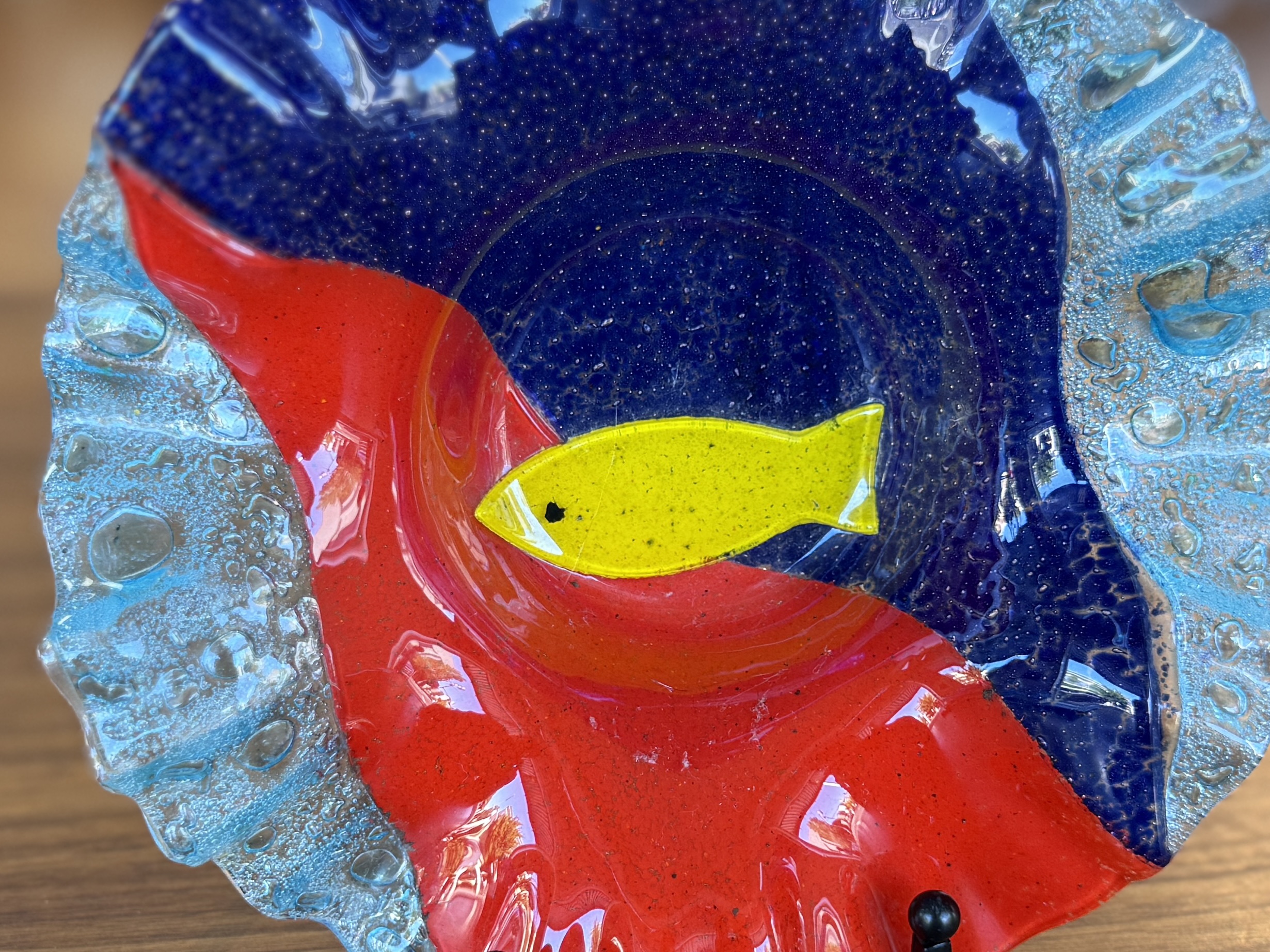 FISH THEMED FUSED ART GLASS BOWL #2
