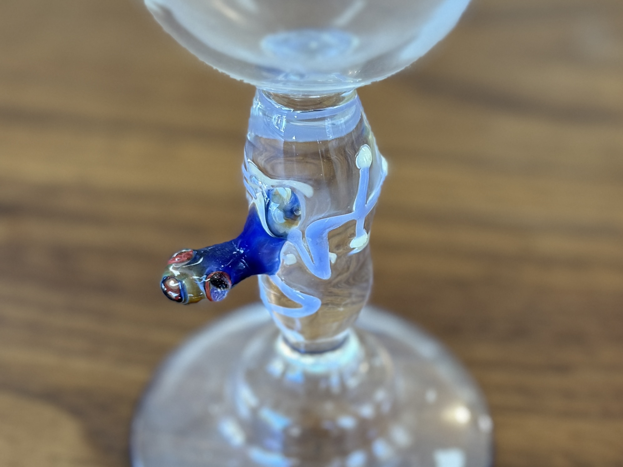 PAIR OF MURANO FUSED WINE GLASSES