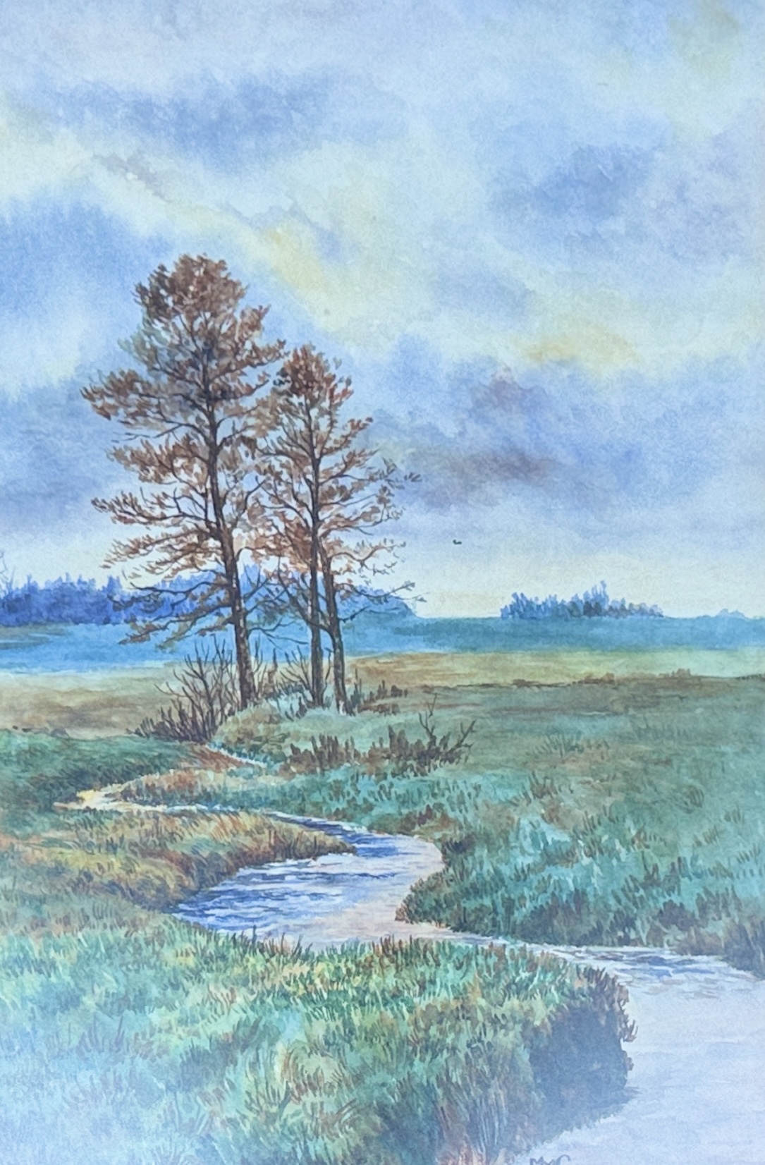 LANDSCAPE, WATERCOLOR PAINTING