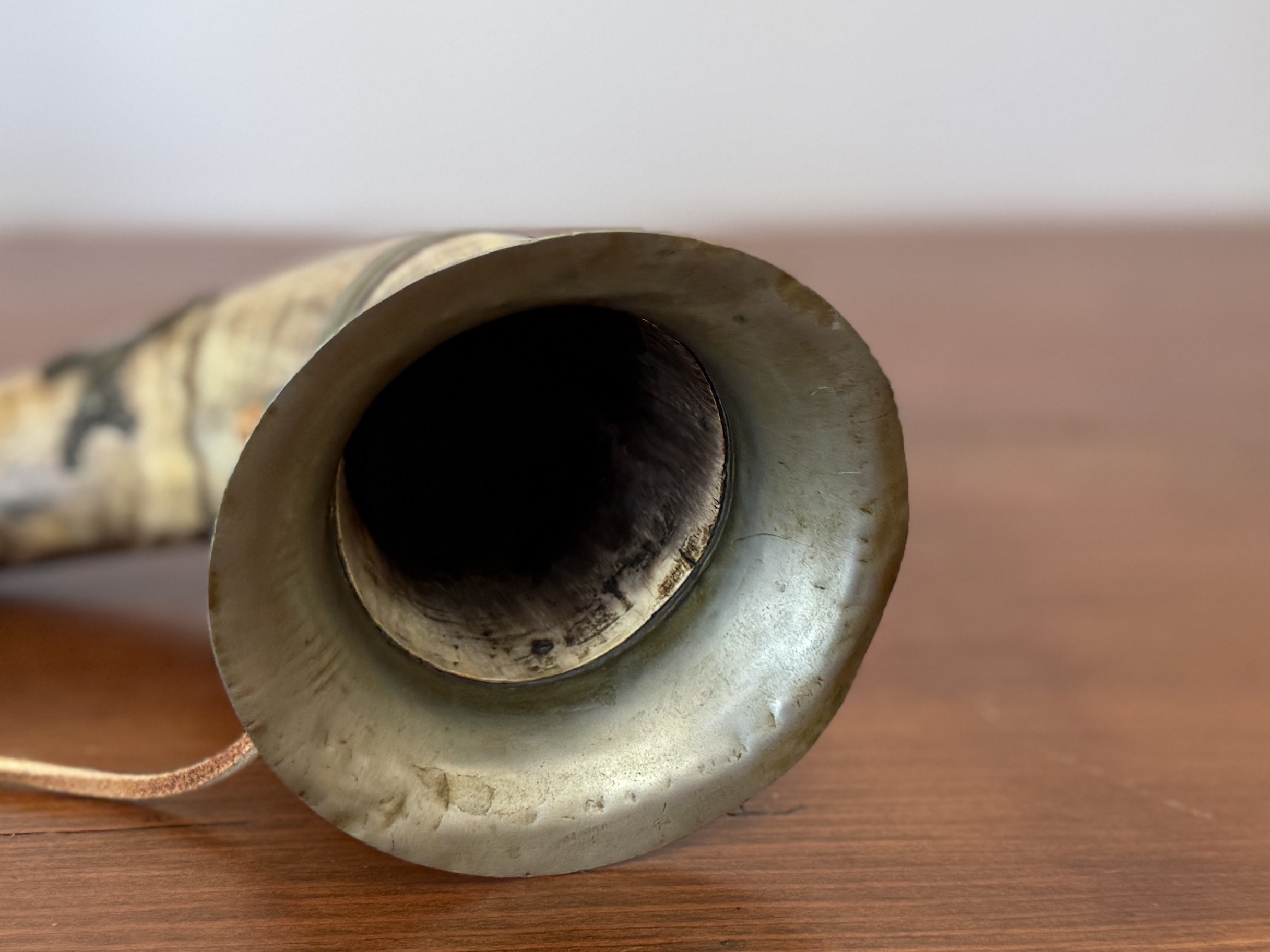 19TH CENTURY, POWDER HORN