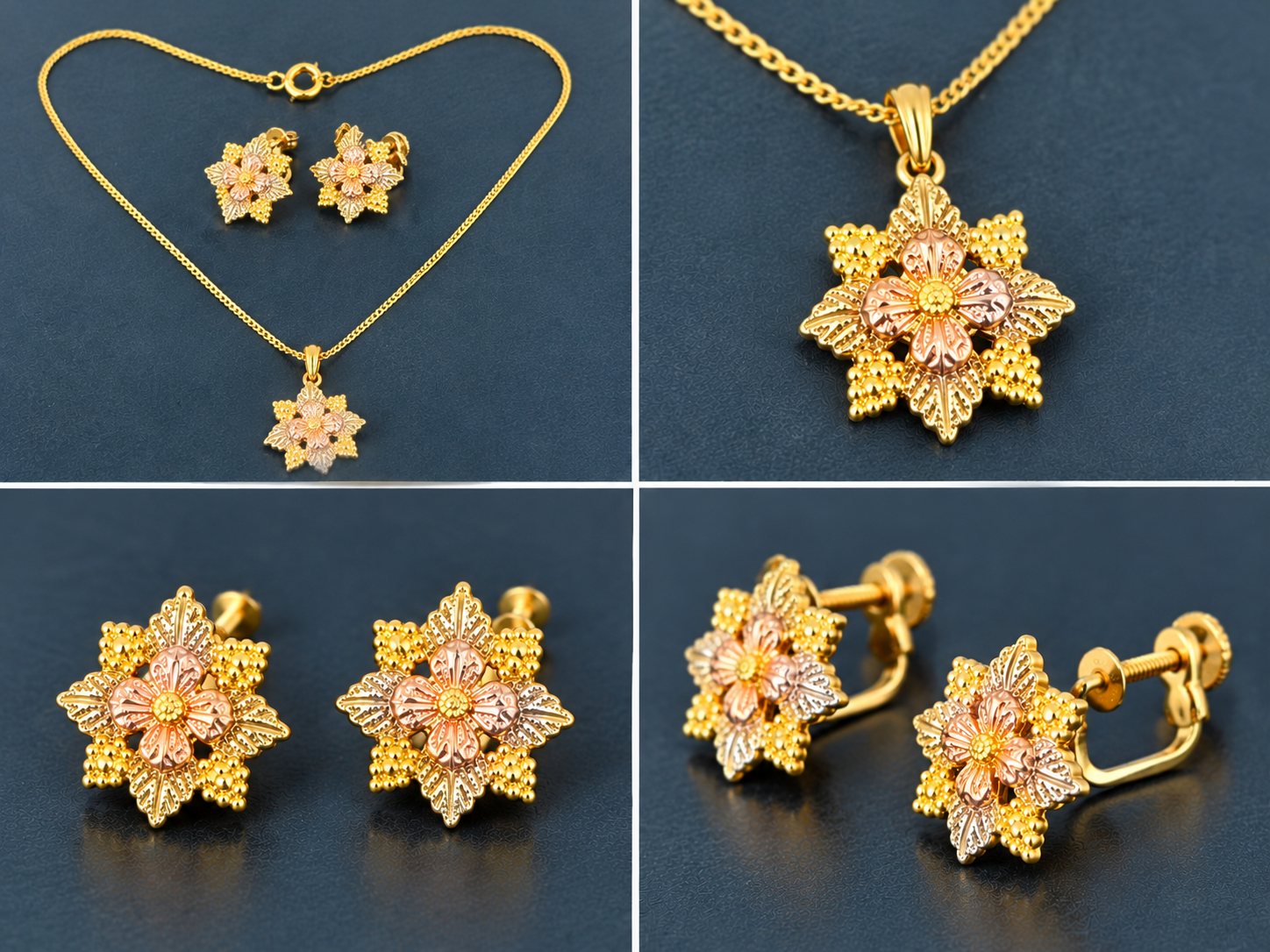 GOLD-FILL NECKLACE & EARRING SET
