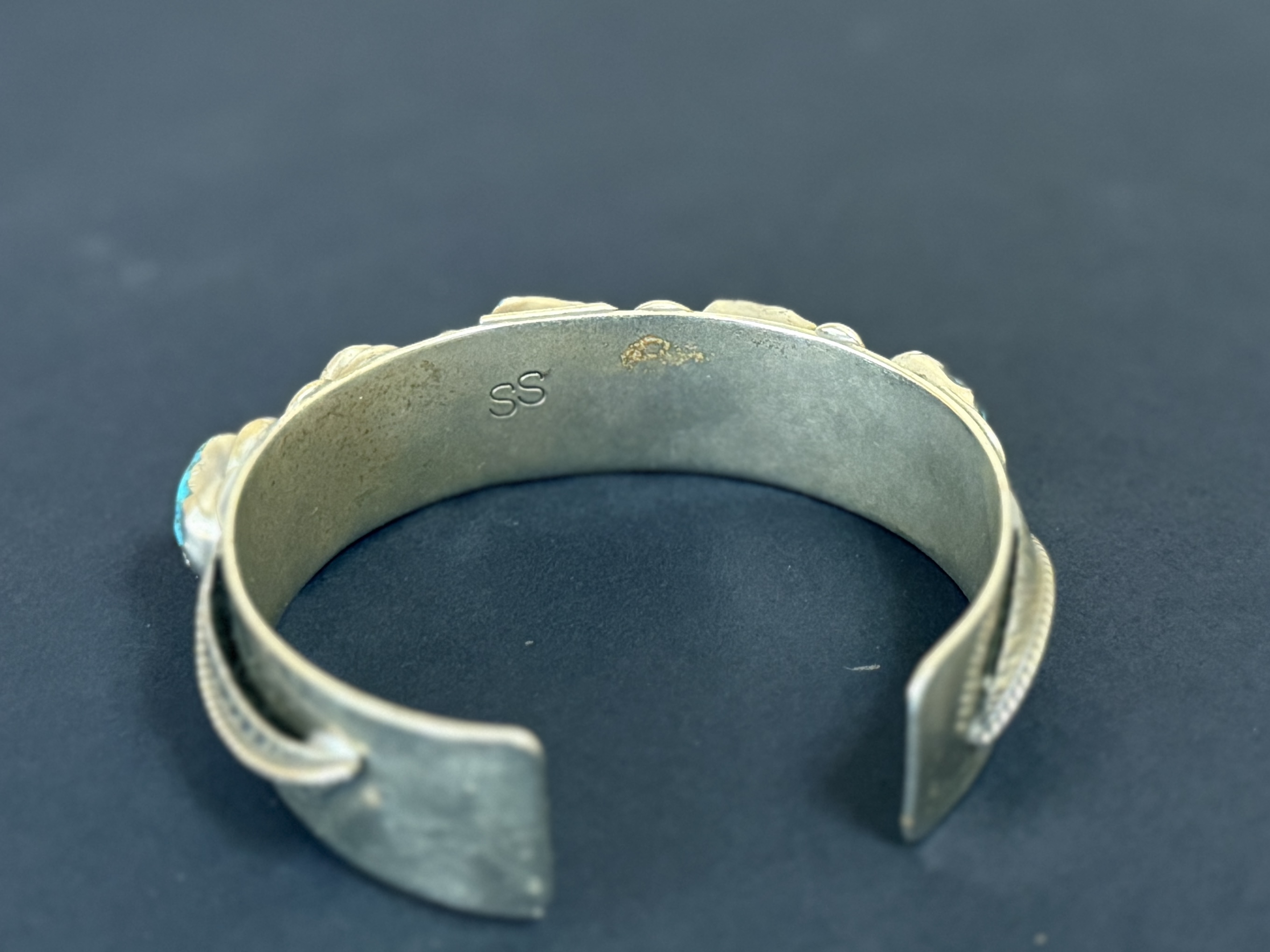 STERLING SILVER CUFF WITH TURQUOISE NUGGETS