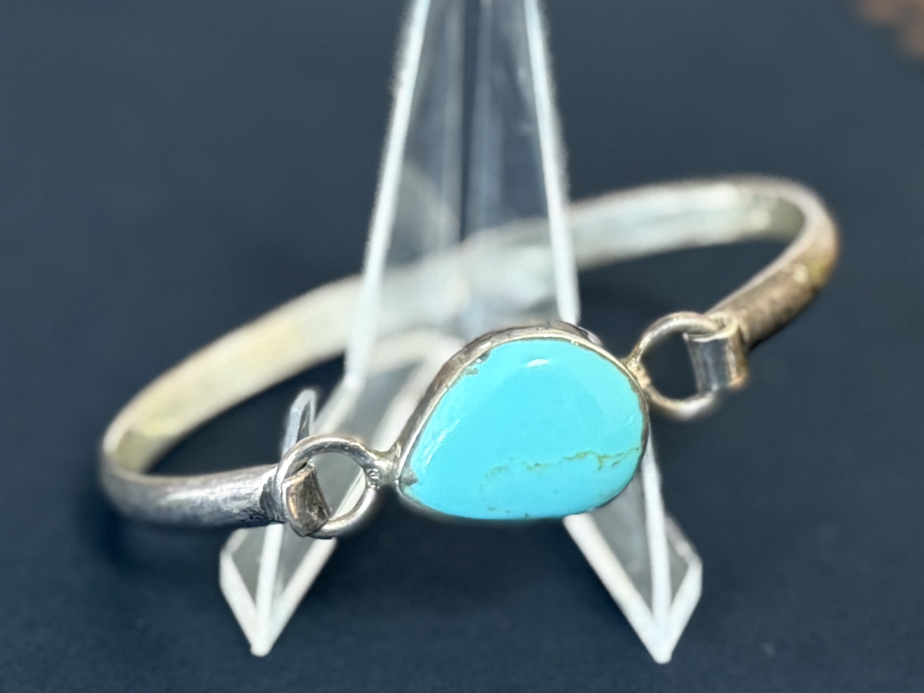 STERLING BRACELET WITH TEARDROP TURQUOISE