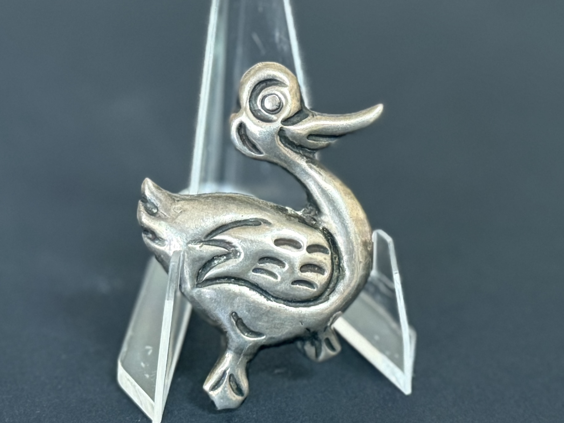 STERLING DUCK BROOCH
