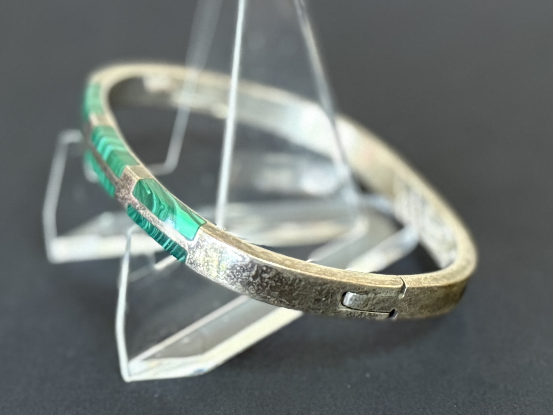 STERLING CUFF WITH MALACHITE