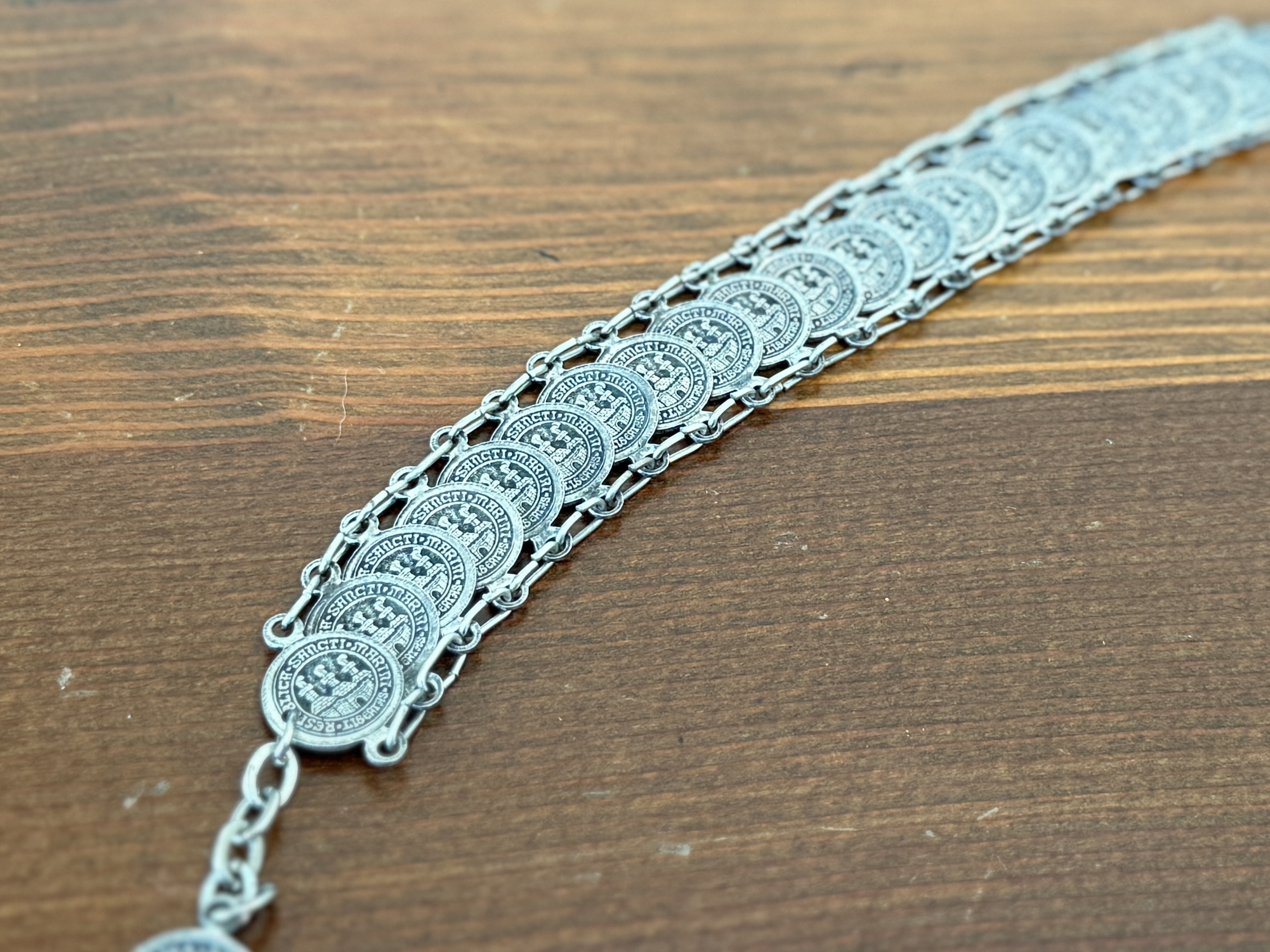 SILVER-TONE COIN BRACELET