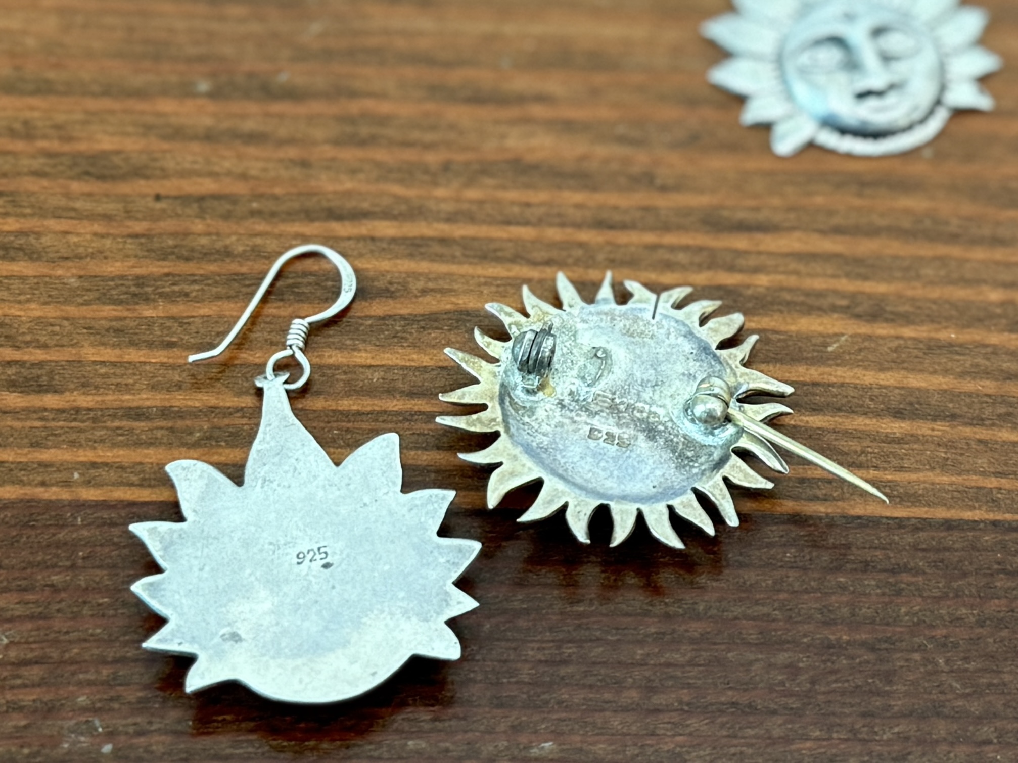 STERLING CELESTIAL SUN FACE JEWELRY