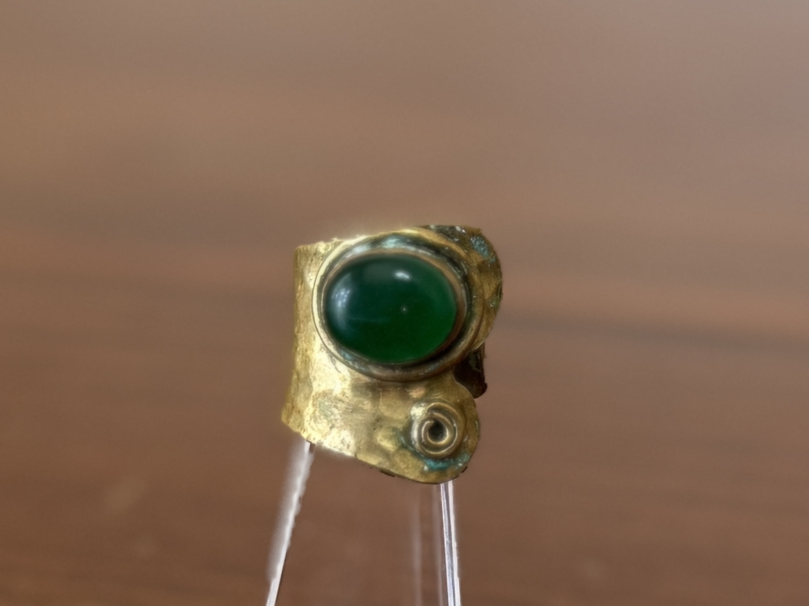 JADE & BRASS RING