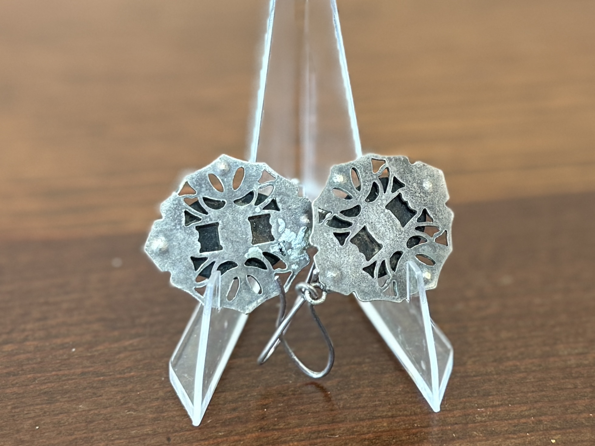 STERLING CHALCEDONY & MARCASITE EARRINGS