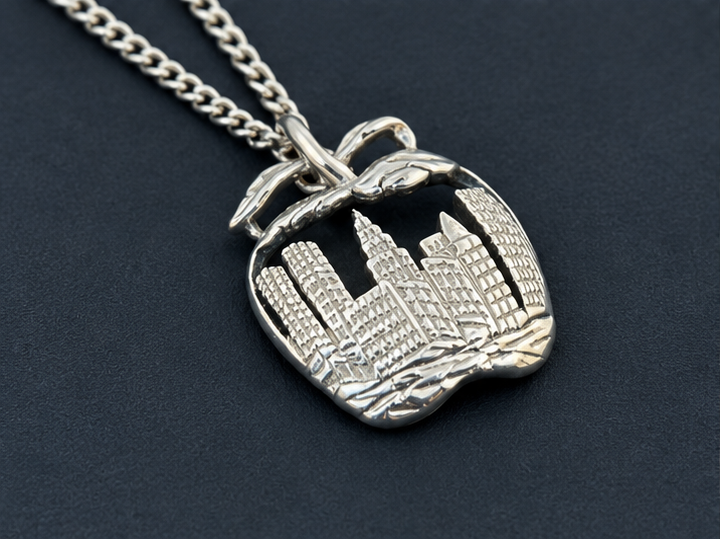 THE BIG APPLE, STERLING NECKLACE