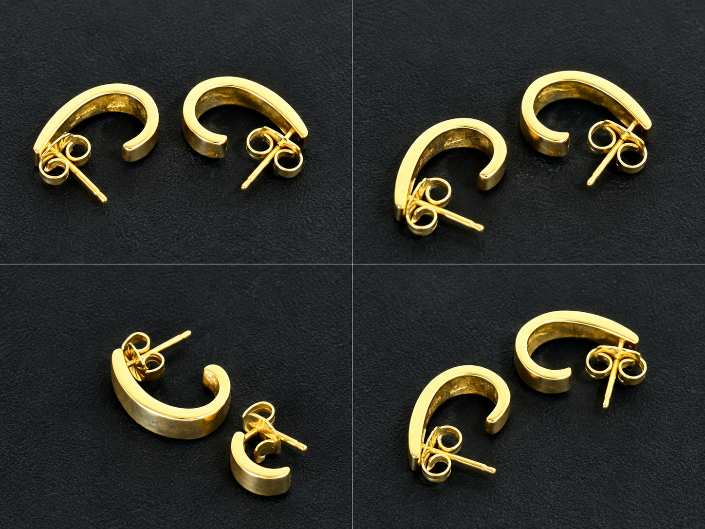 14K GOLD OPEN-BACK HOOP EARRINGS