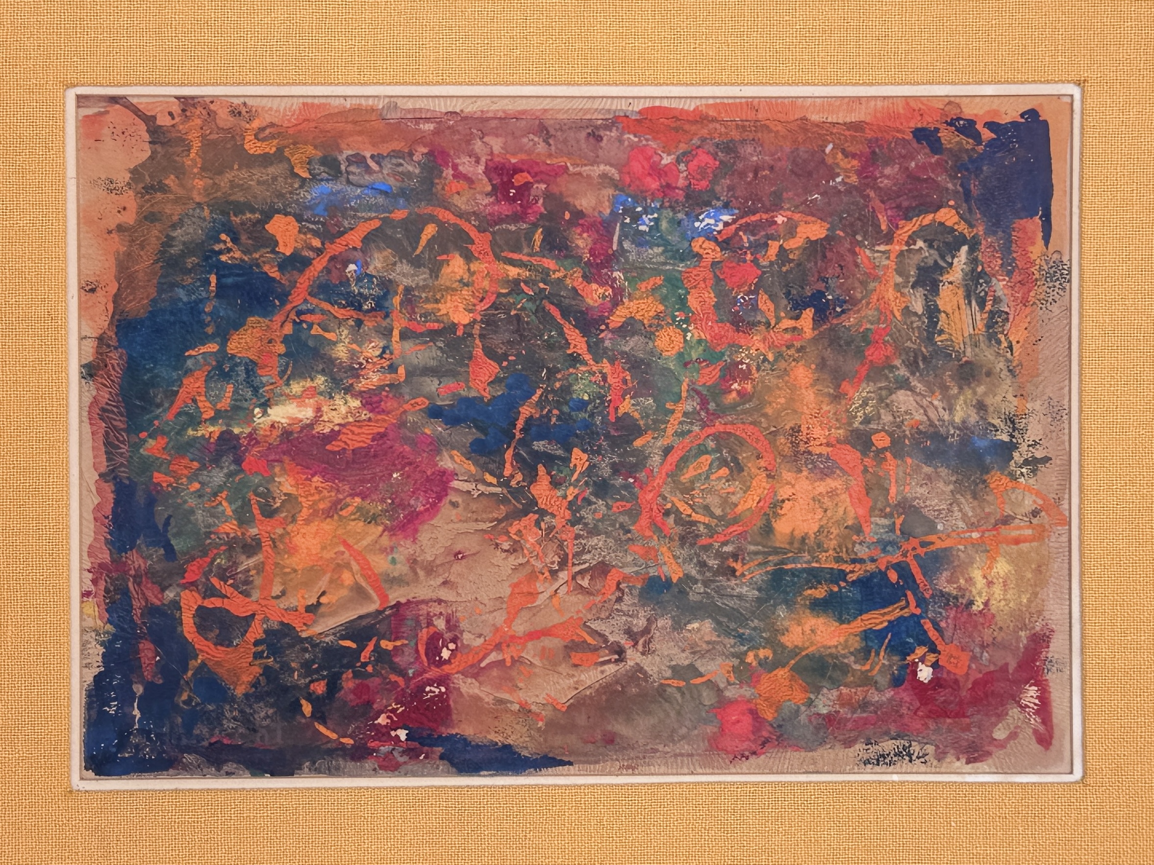 ABSTRACT EXPRESSIONIST STYLE PAINTING ON BOARD