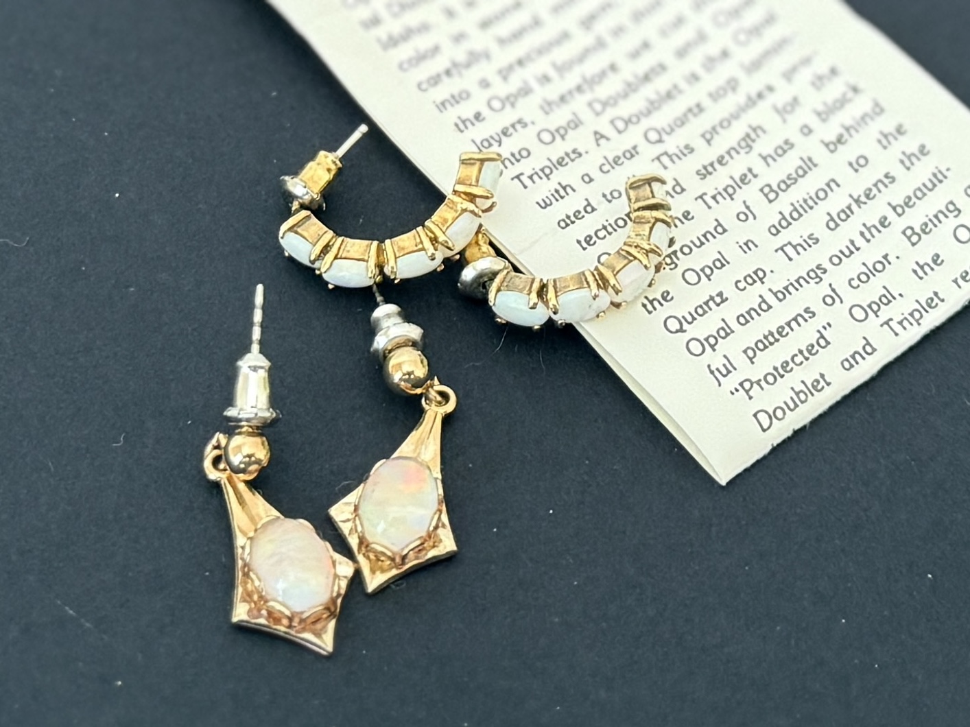 TWO PAIRS OF GENUINE OPAL EARRINGS