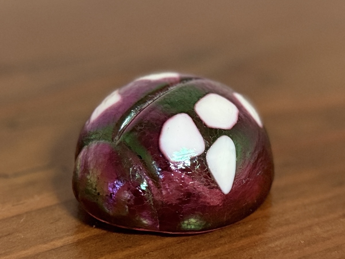 ROBERT HELD, LADYBUG GLASS ART PAPERWEIGHT