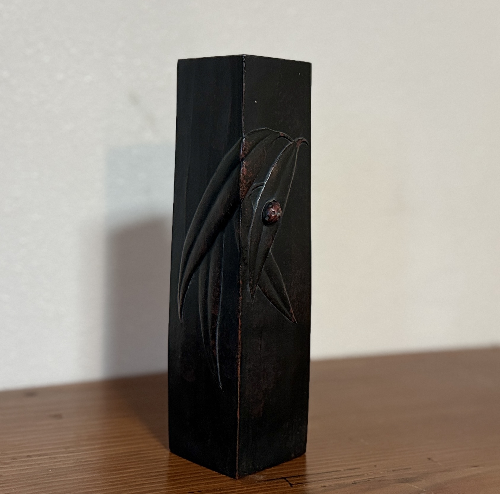 ARTS & CRAFTS, BRONZE SQUARE VASE