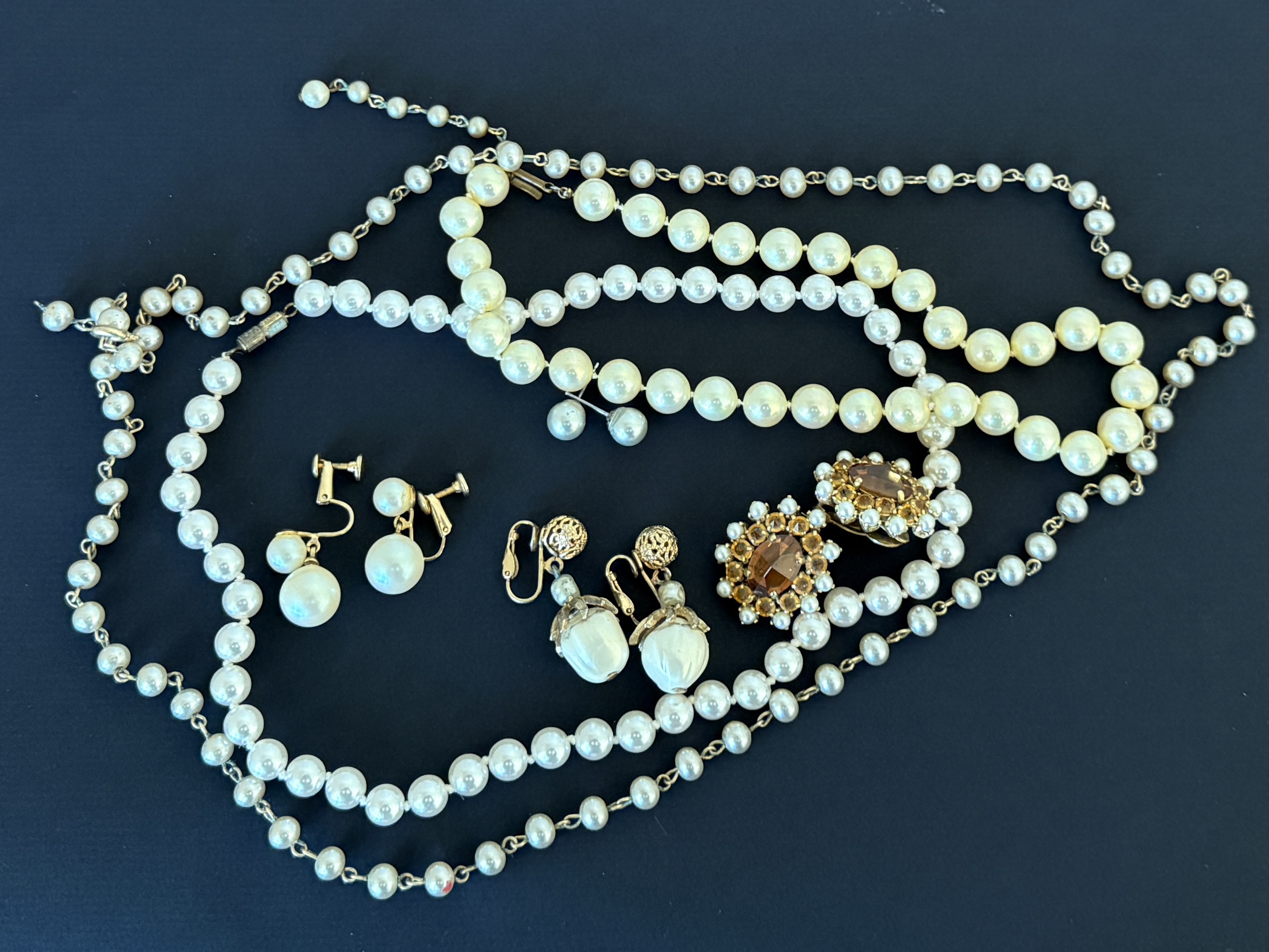 PEARL NECKLACES & EARRINGS