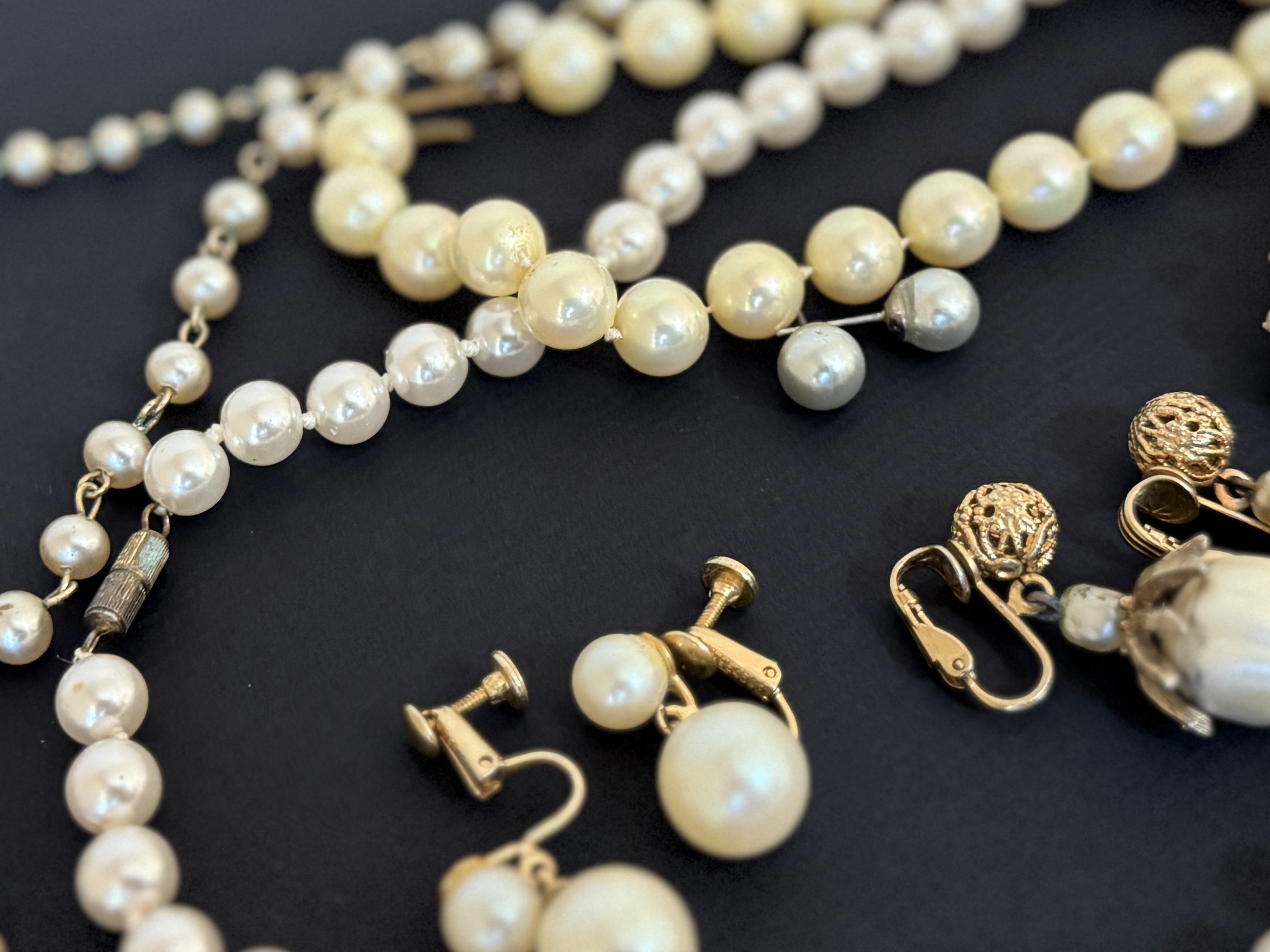 PEARL NECKLACES & EARRINGS