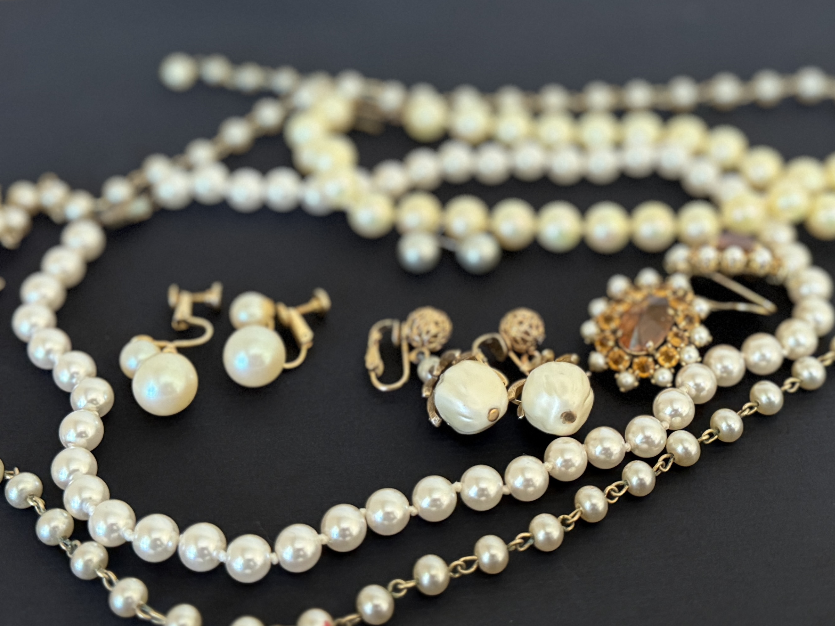 PEARL NECKLACES & EARRINGS