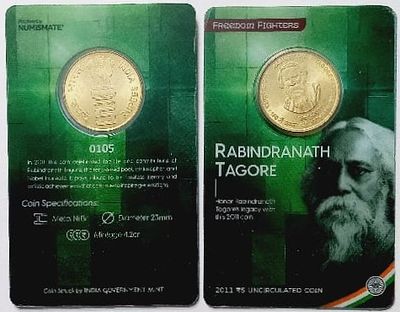 150th Birth Anniversary of Rabindranath Tagore ATM card Rs.5