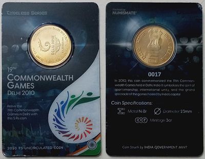 19th Commonwealth Games Delhi 2010 ATM card Rs.5
