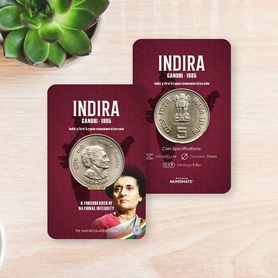 Indira Gandhi -1985 ATM card Rs.5