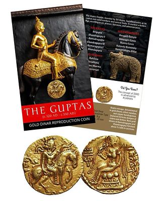 The Guptas - Gold Dinar (Horseman Type) Dynasty Gold-Plated Reproduction ATM card Type/Limited 