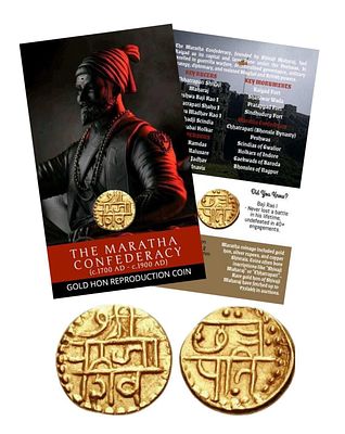 The Maratha Confederacy-Gold Hon (Shivaji Legend) Dynasty Gold-Plated Reproduction ATM card 