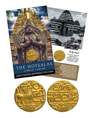 The Hoysalas-Gold Pagoda (Kannada Script) Dynasty Gold-Plated Reproduction ATM card 