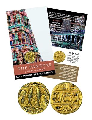 The Pandyas-Gold Gadyana (Fish Emblem) Dynasty Gold-Plated Reproduction ATM card Type/Limited 