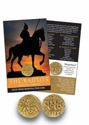 The Rajputs Dynasty Gold Dinar Reproduction Coin With Beautiful Folder Modern Coin Collection