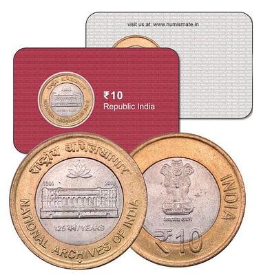 India – National Archives Of India ATM Card Rs 10