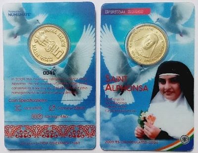 India – Saint Alphonsa Brith Centenary Atm Card Rs 5