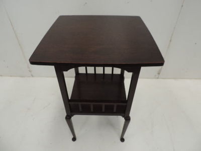 Arts & Crafts Mahogany Two Tier Book Table on Stylised Legs