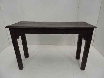 Antique Oak Rectangular Side Table on Square Legs