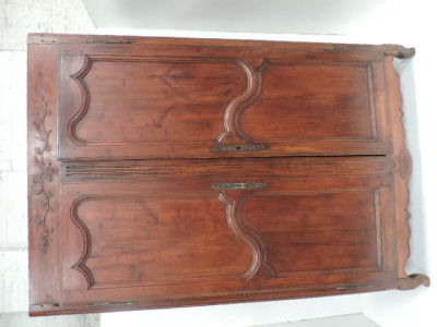 Antique Louis XV French Provincial Carved Cherrywood Armoire on Short Cabriole Legs