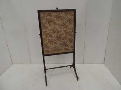 19th Century Mahogany Frame Standard Fire Screen