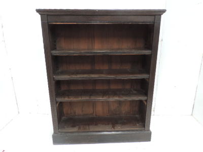 Low Oak Three Shelf Open Bookshelf