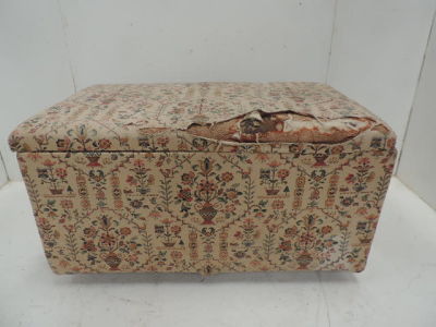 Victorian Upholstered Trunk/Ottoman on Casters