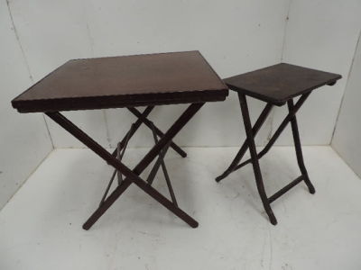 Folding Mahogany Card Table Plus One Other Smaller