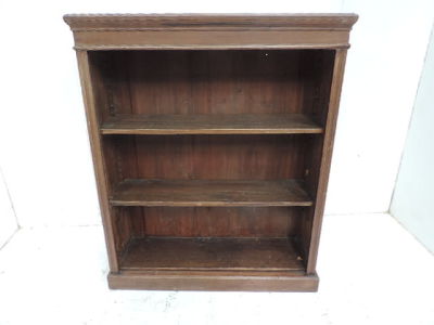 Edwardian Low Oak Three Shelf Open Bookcase