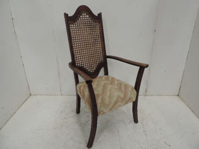 Edwardian High Cane Back Carver / Armchair