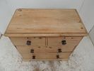 Victorian Stripped Pine Two Over Three Drawer Chest on Apron Front Base & Bun HandlesImage - 1