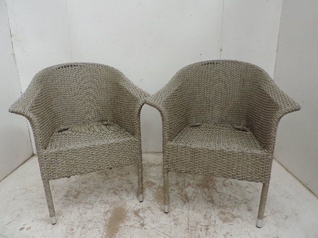 Pair of Modern L G Outdoor Palm Court Style Chairs