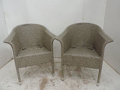 Pair of Modern L G Outdoor Palm Court Style Chairs