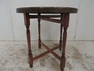 Indian Brass Circular Tray Top Table on Turned Folding StandImage - 1