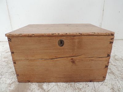 Antique Stripped Pine Seaman's Tool Chest with Carrying Handles