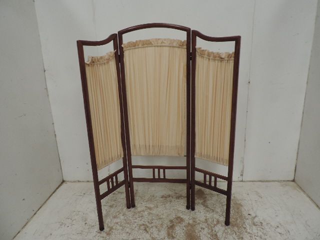 Edwardian Mahogany Three Section Folding Screen
